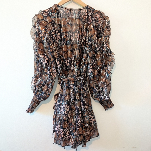 Ulla Johnson 6 Natalia silk minidress lurex shimmer - Picture 8 of 16